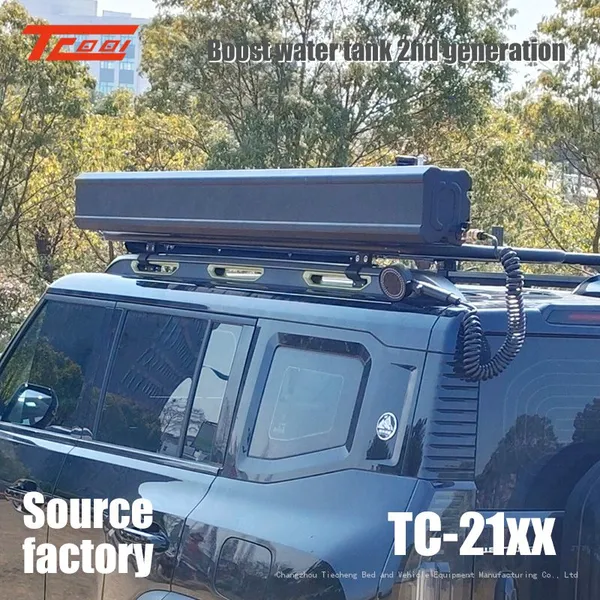 Outdoor Camping Pressurized Water Tank 18L26L36L Thickened 4mm Aluminum Alloy Water Storage Tank, Universal for Car Roof Platform