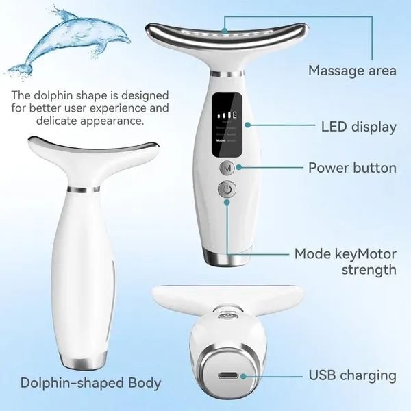7-color LED Facial and Neck Massager, Suitable for Anti-aging Home Care. photo-2