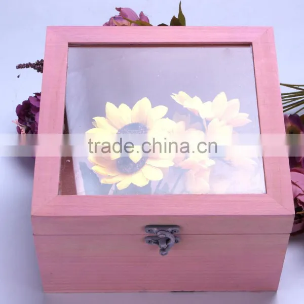 Square Shape Wooden Box Eternal Life Flowers Gift Box for Sale photo-6