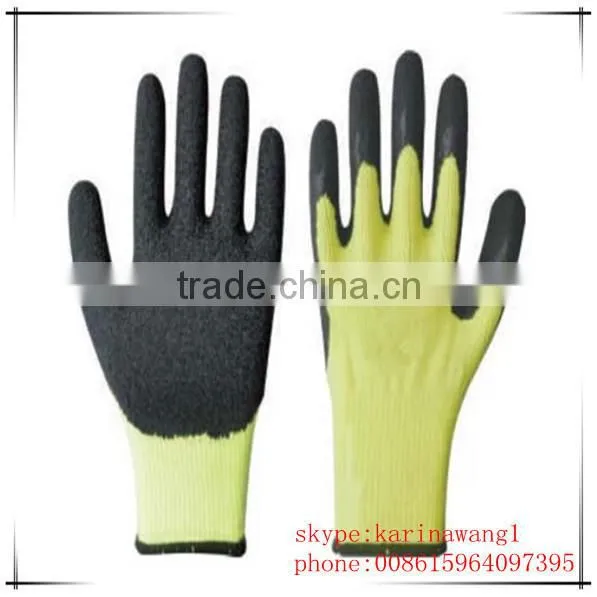 High Quality Orange Latex Coated Glove Working Cotton Glove Rubber Safety Glove photo-6
