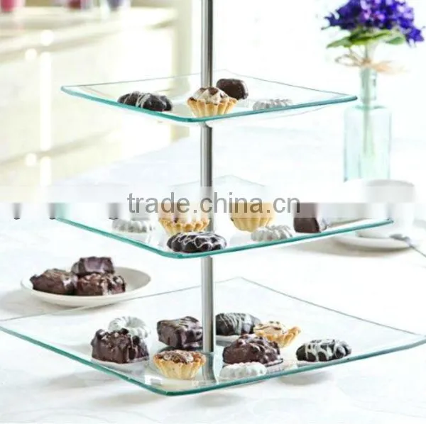 Square Glass Cake Stand
