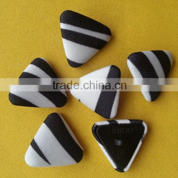 Triangle Shape Fabric Covered Shank Button -- F1506 photo-3