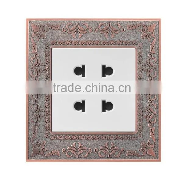 2015 Hot New Design PC Material Wall Socket High Quality Double 2 Pin Socket photo-2