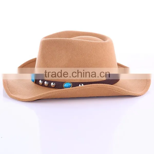 CLFD004 Fashion Imtation Wool Hat New Flet Fedora Cloche Floppy Wide Brim With Strap and Rhineston photo-4