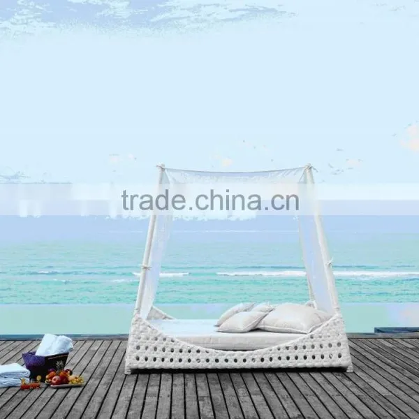China Outdoor Garden Furniture Poly Rattan Daybed With Canopy (DH-9578) Quality Choice photo-3