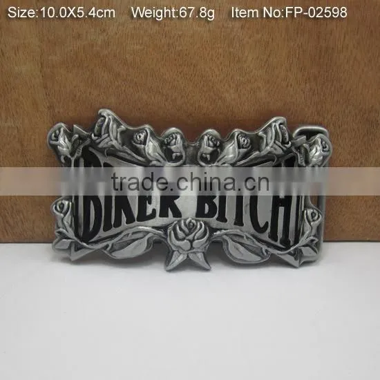 Decorative Two Prong Logo Name Plate Belt Buckles photo-5