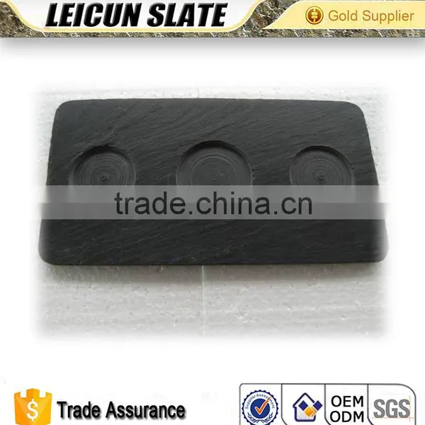 Wholesale Natural Edge Black Slate Plate, Black Slate Steak Plate photo-2