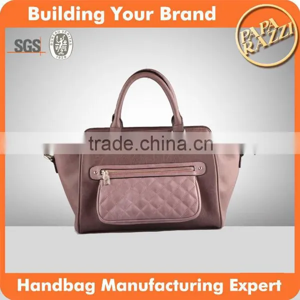 2840-2015 Quilted Two Tones Custom Tote Handbag Wholesale China