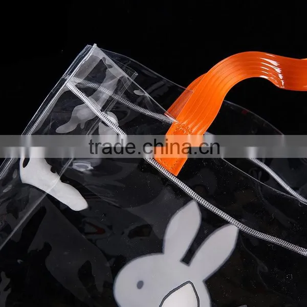 Clear PVC Bag,open Top Style Shopping Bag ,gift Bag ,Cosmetic Bag , PVC Tape Handle photo-2