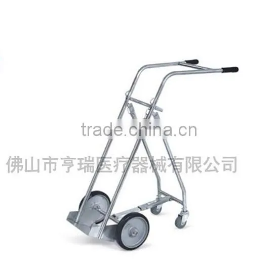Hospital Clinic Stainless Steel Medical Cylinder Trolley for Oxygen Bottles