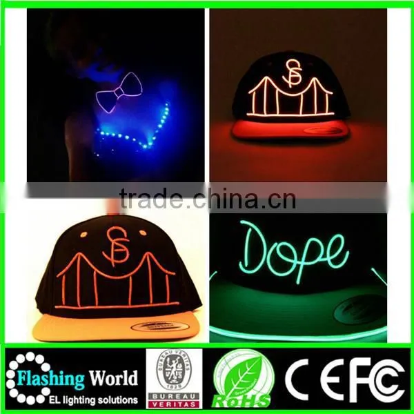Beautiful in Colour Elegant Appearance Custom Electroluminescent el Wire Hats photo-3