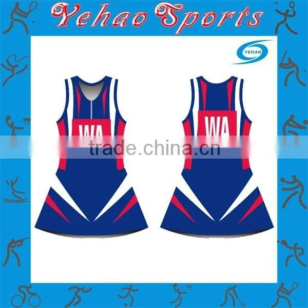 Popular Cheap Wholesale Full Sublimation Printing Team Netball Dress photo-5