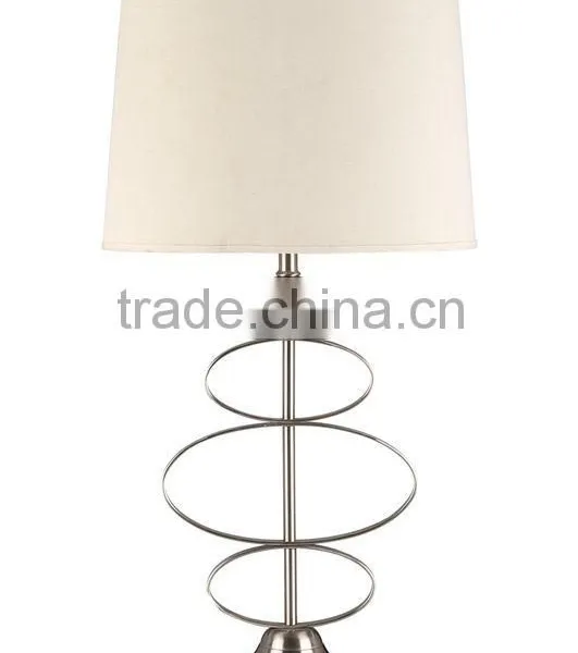 Circles 32"H Metal Table Lamp With Linen Shade
