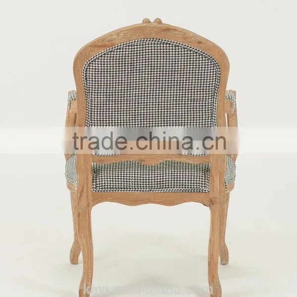 Upholstered Hand Carved Fancy Retro Style Living Room Chair/Vintage French Style Wood Armchair (CH-923-Oak ) photo-3