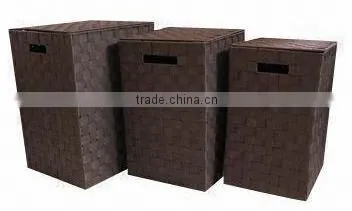Unique Plastic Woven Storage Tote, Set of 2 photo-5