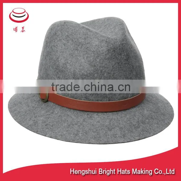 Unisex 100% Woolen Felt Fedora Hat