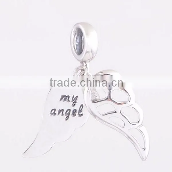 European Bracelet Silver Charms Angel Wings Charm photo-2
