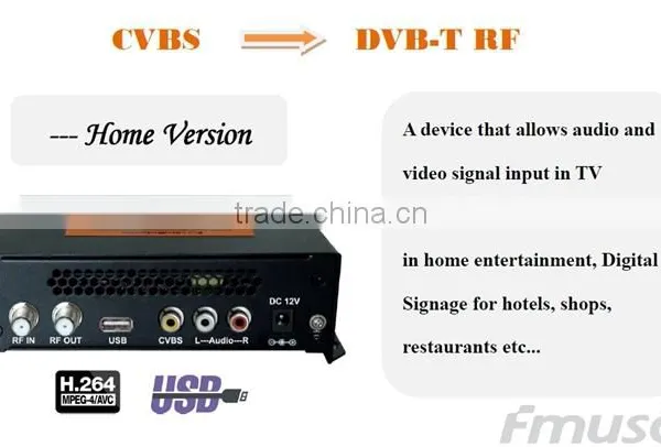 FUTV4622A DVB-T MPEG-4 AVC/H.264 SD Encoder Modulator (Tuner,CVBS/RCA In; RF Out) With USB Upgrade for Home Use photo-4