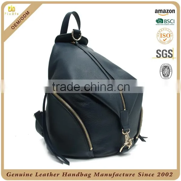 Guangzhou OEM Vendor High Quality Genuine Leather Bag Leather Travel Bag Custom Real Cow Leather Bucket Bag for Women photo-4