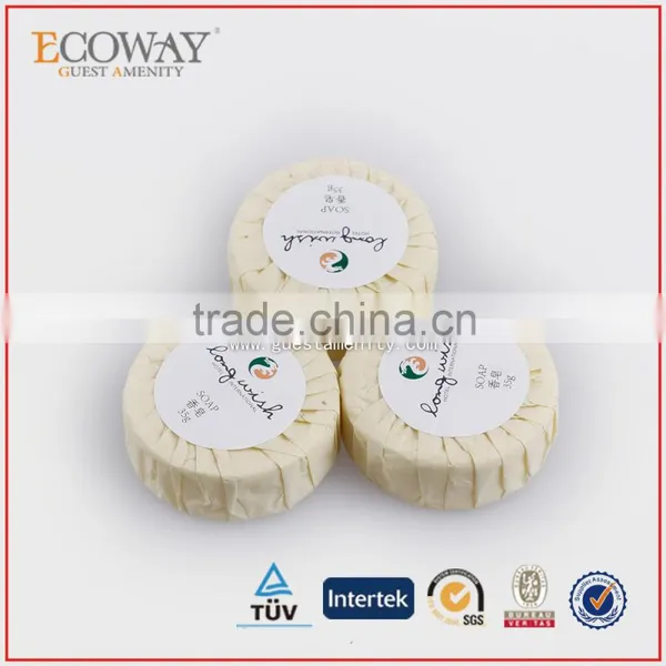 35g Hotel Round Soap in Paper Pleat Wrap With Logo Best Bath Soap photo-2