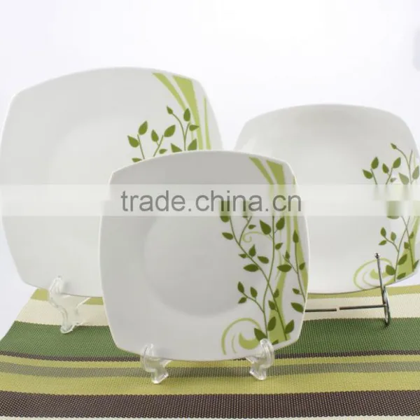 Square Ceramic Dinnerware Set With Decal,dinner Ware Plate Sets photo-5