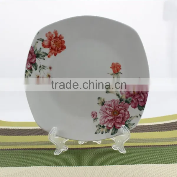 Super white ceramic porcelain square plates,porcelain square plates,dinner plate