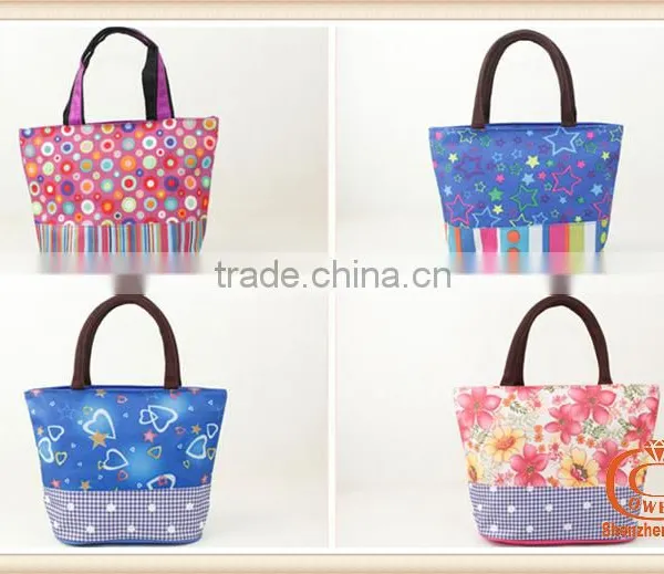 Fashion Ladies Blank Jute Tote Bag Cute Floral Tote Bag Lovely Lady Bags
