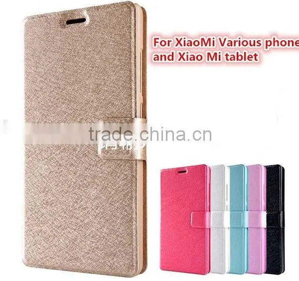 Silk Matte Pattern Wallet Stand Leather Case For XiaoMi Redrice Note 5.5"/Mi 1S/Mi 2/Mi 4/XiaoMi 3/Mi 1 1S