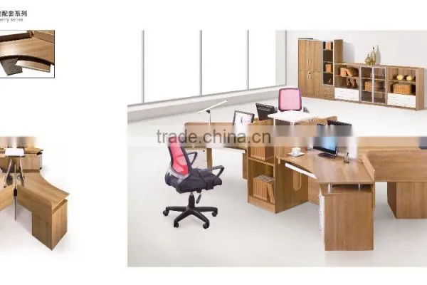 Colorful Knock Down Fashionable China Furniture Office Workstation for 2 Person photo-6