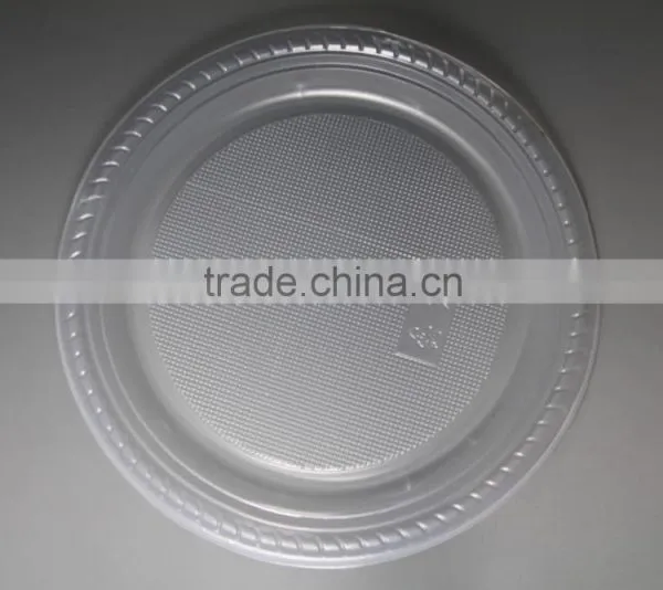 Clear 9inch PS Hard Plastic Round Shape Dinner Plate