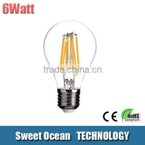 LED Edison Filament Bulb Light UL E26 6W 120lm/watt Flicker Free photo-2