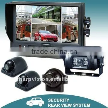 Quad view color car rear view system