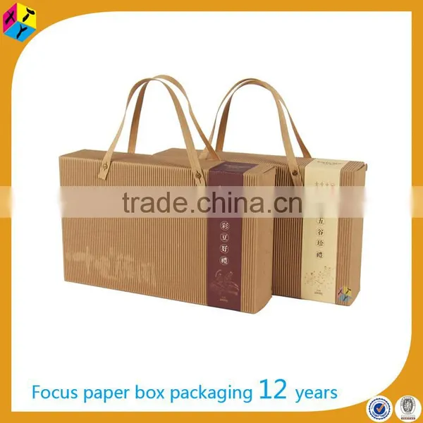 Brown Gift Packaging Cardboard Box With Handle
