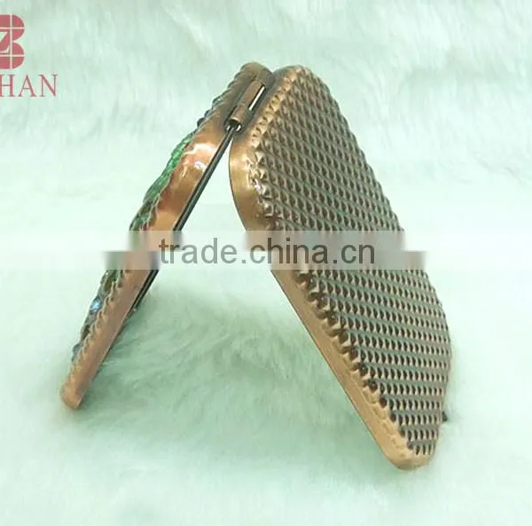 Metal Souvenir Peafowl Rhinestone Mirror/antique Peafowl Makeup Mirror/promotional Gift Peafowl Compact Mirror photo-4
