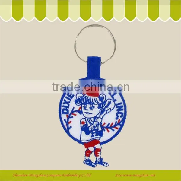 Wholesale New Design Round Cartoon Embroidery Key Chain