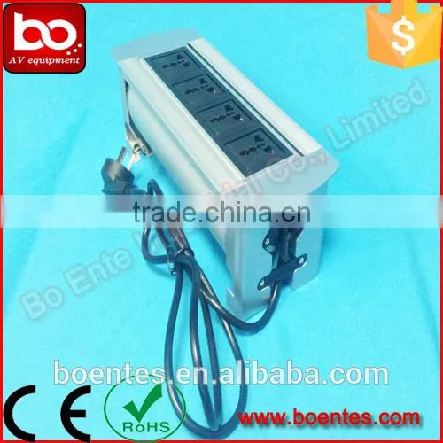 Manual Flip Up Desktop Socket With 4 Power Plug for Conference Table photo-4