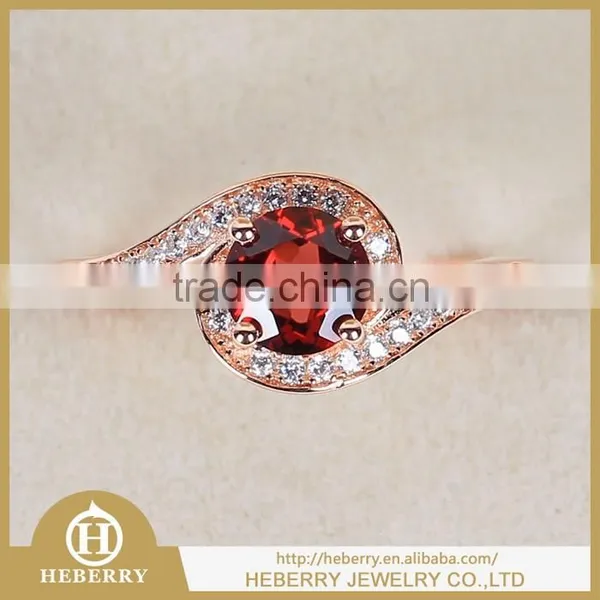 New Fashion Heart Design White Gold Plated Crystal Wedding Ring
