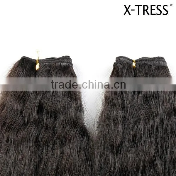 2pcs Pack 120g 16inch Coarse Yaki Super Wave Top Quality Synthetic Weft Hair Extension photo-3