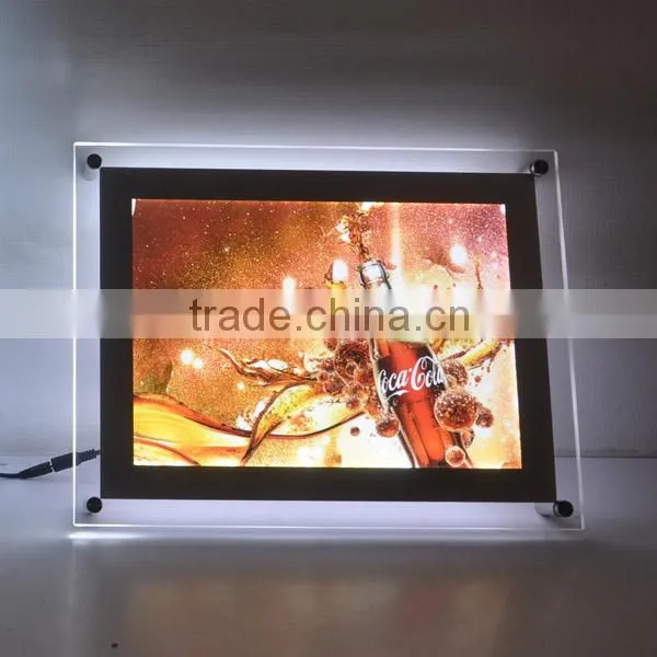 Advertising Acrylic Slim Light Box Crystal Led Display Holder a4 photo-2