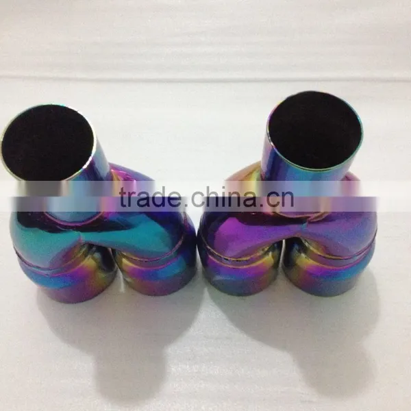 Universal Full Color Soldered Dual Exhaust Tips/exhaust End Pipe