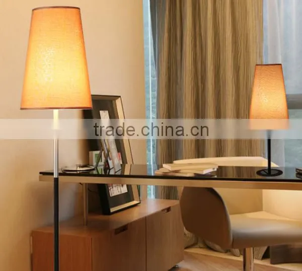 Hot Sale Classic Fabric Shade Table Light Simple Style Student Eye Protection Table Lamp And Floor Lamp Set photo-2