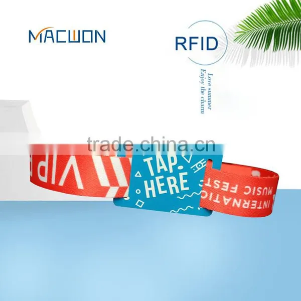 Factory Promotional Fabric Passive Rfid Woven Wristband for Festival Concert Sports Events photo-2
