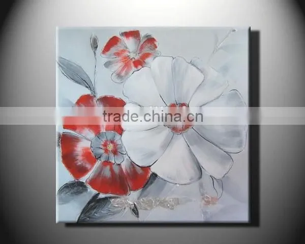100% Handmade Beautiful Orchid Peony Flower Oil Painting photo-3