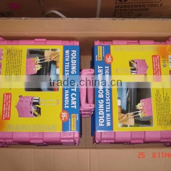 Plastic Collapsible Rolling Cart Foldaway Plastic Cart 38*33*36 cm photo-3