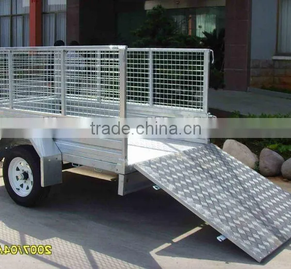 High Quality 7x4ft Hot Dipped Galvanized Caged Ramp Box Trailer photo-4