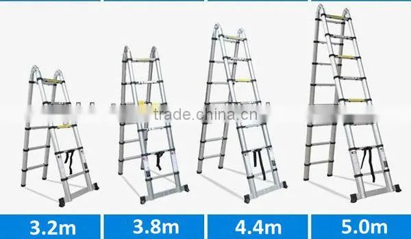 2x7 Steps 4.4m EN131 Extension Telescopic Vertical Aluminum Ladder photo-3