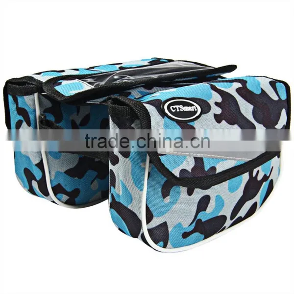 CTSmart New Frame Double Saddle Bag Outdoor Sports Cycling Mountain Road Frame Saddle Bag Waterproof Pannier Double Sides photo-4