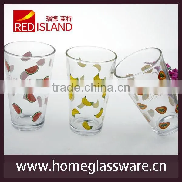Glass Manufactory Supply 15oz Tumbler Print Fruit Glass Cup for Drinking photo-5