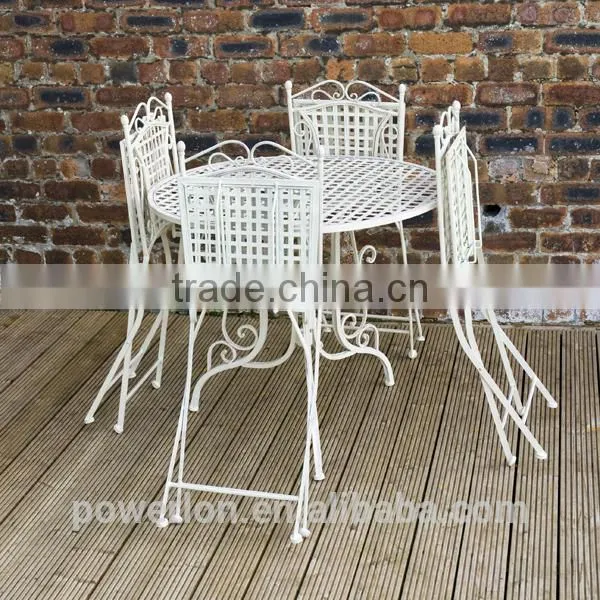 Ornate Wrought Iron 4 Folding Chair 90cm Circular Patio Set photo-4