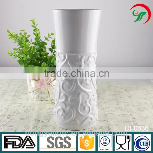 Modern Pure White Sculpture Ceramic Vase, Custom Design Accepted